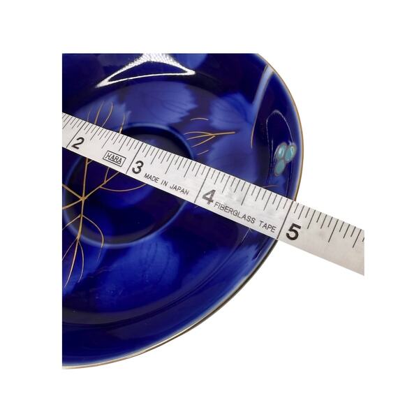 Fukagawa Seiji Arita TEA CUP & SAUCER SET Demitasse Blue Gold Grape Bone China - Picture 5 of 8